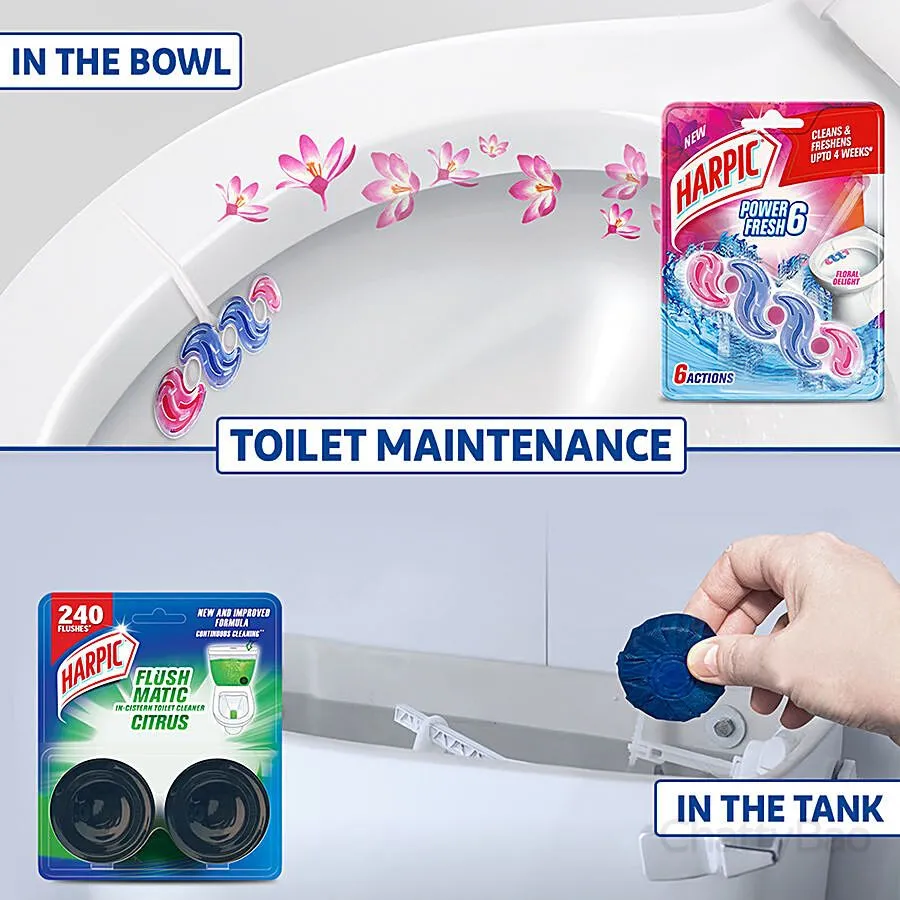 Harpic Flushmatic In-Cistern Toilet Cleaner Blocks - Citrus 2 Pieces view 5