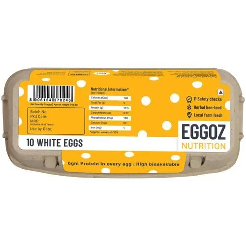 Eggoz Farm Fresh White Eggs 10 Pieces view 3