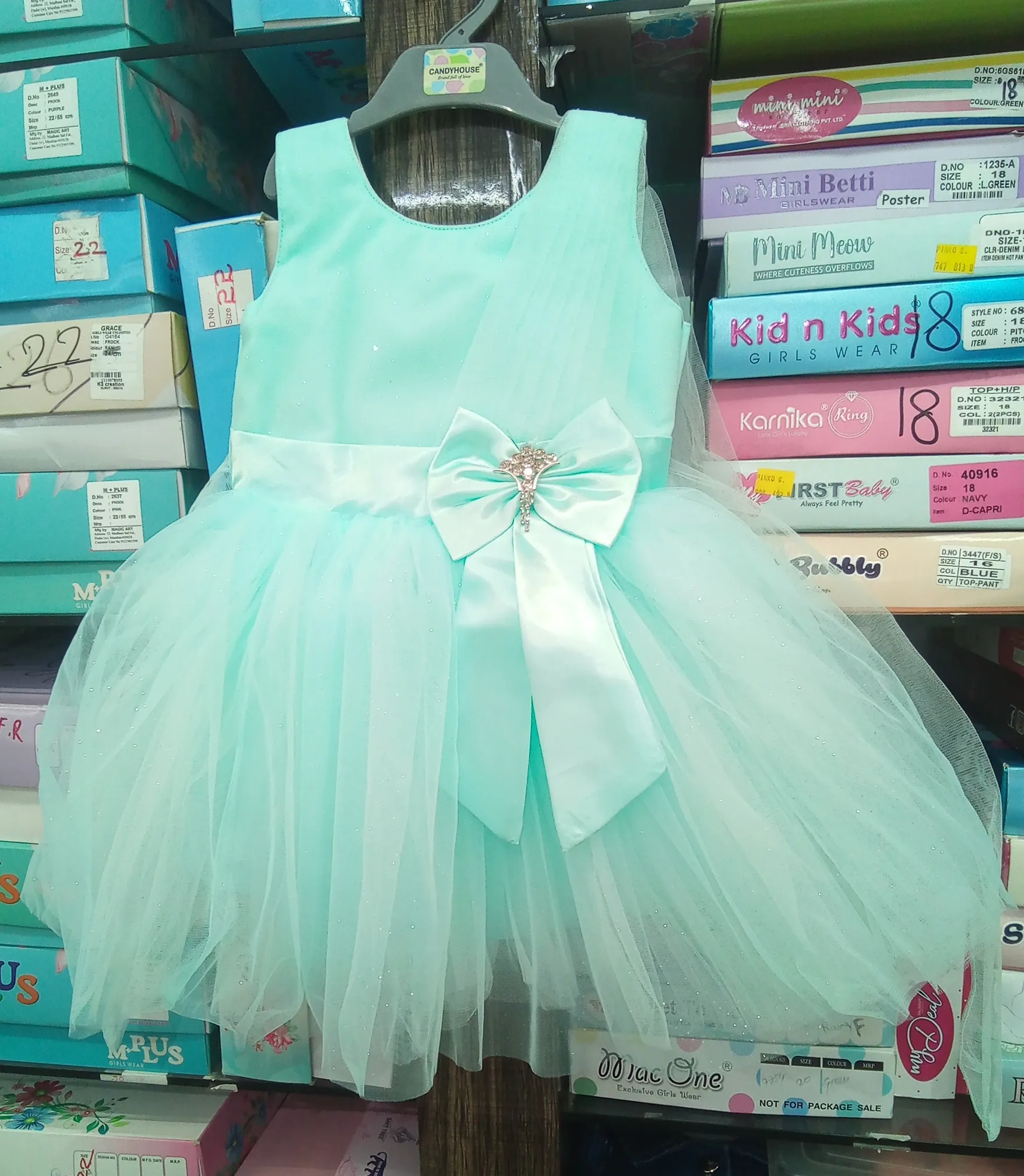 Girls Fancy Frock Pista view 3
