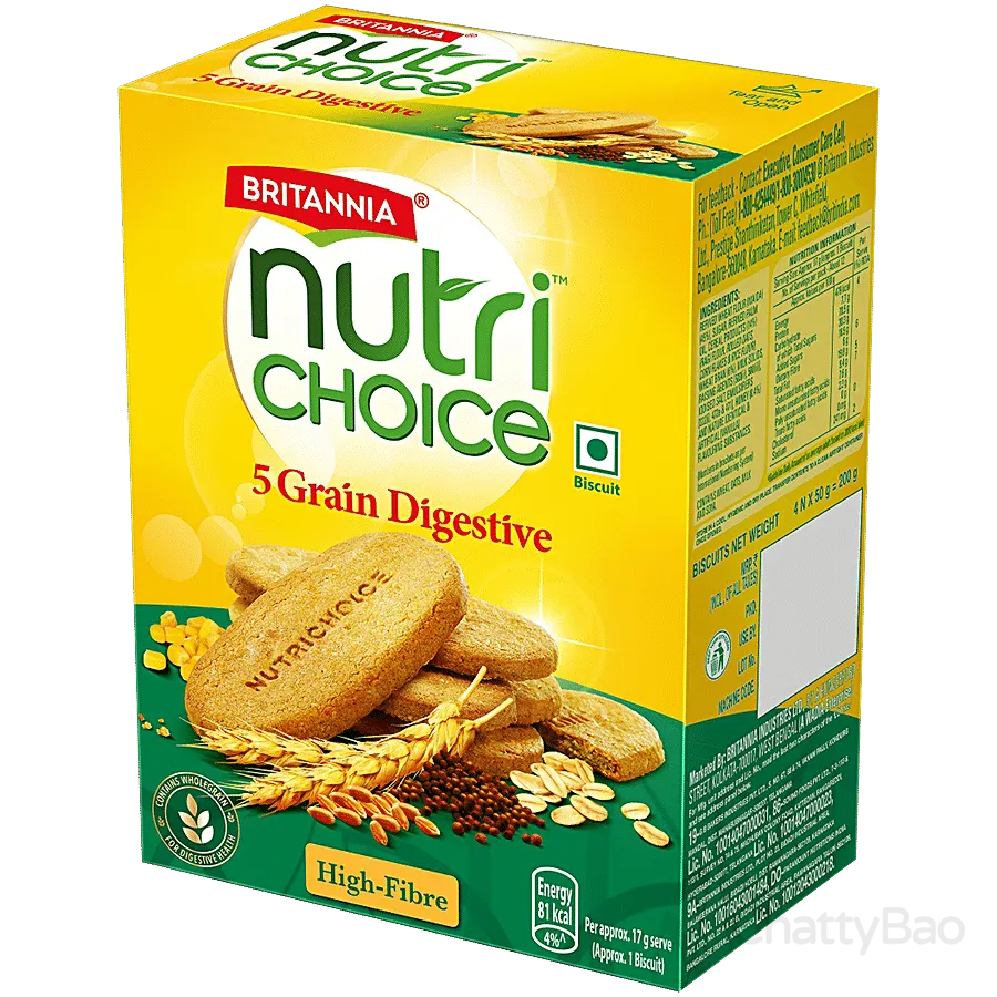 Britannia NutriChoice 5 Grain Digestive Multigrain Biscuits 200 g view 2