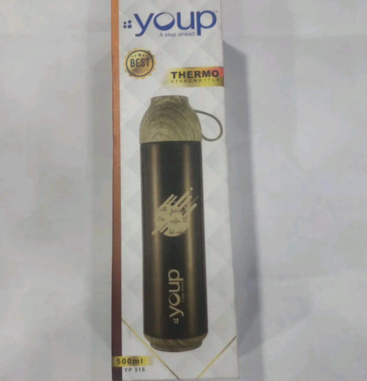 Youp Thermo Steel Bottle, Green, 500ml, 1 Pcs view 2