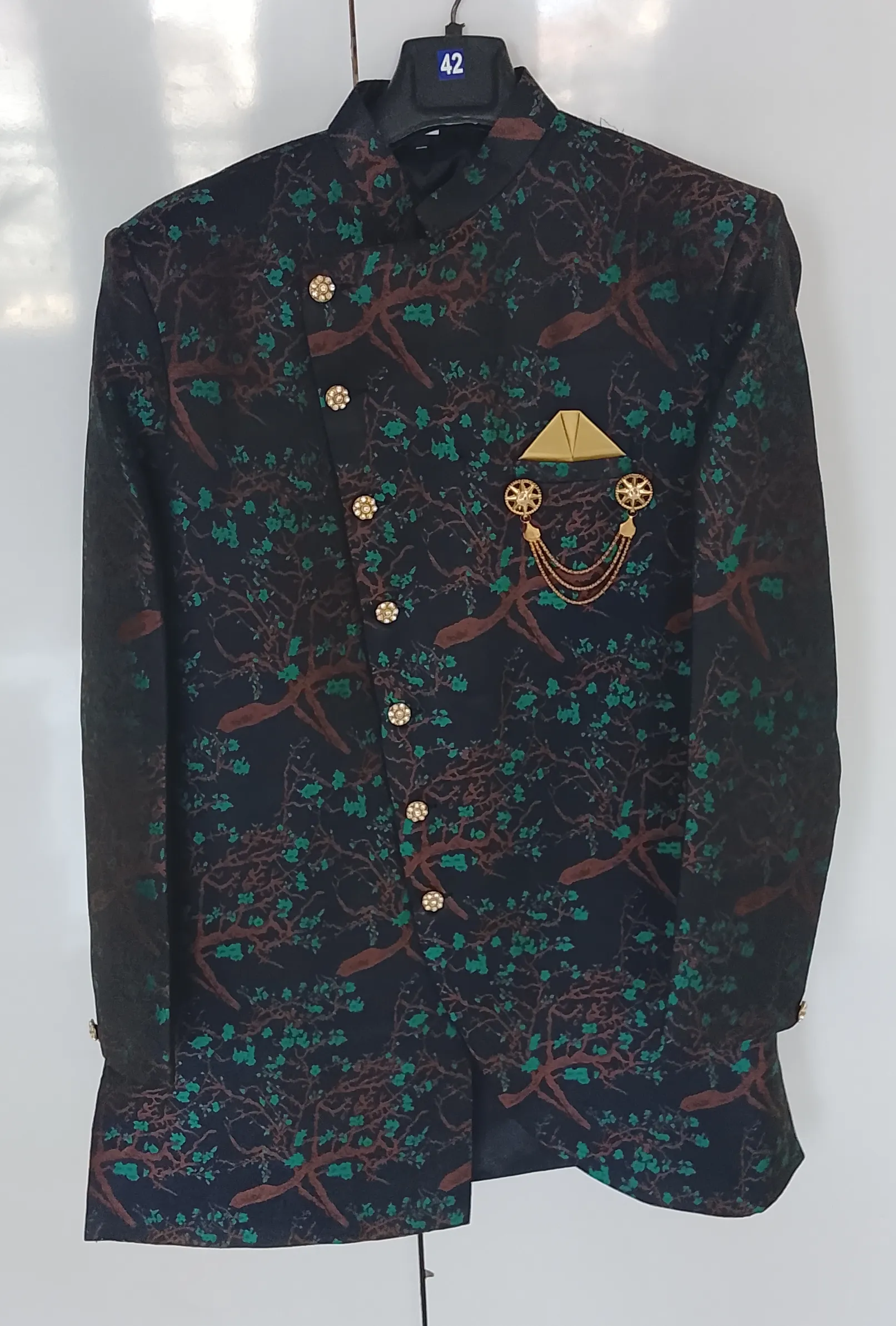 Green Sherwani Means view 3
