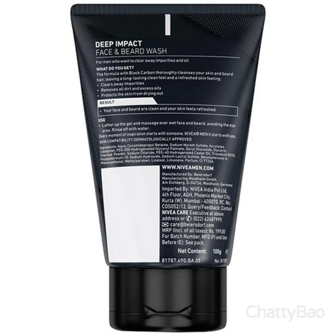 NIVEA Men Deep Impact Face Wash With Black Carbon 100 g view 2