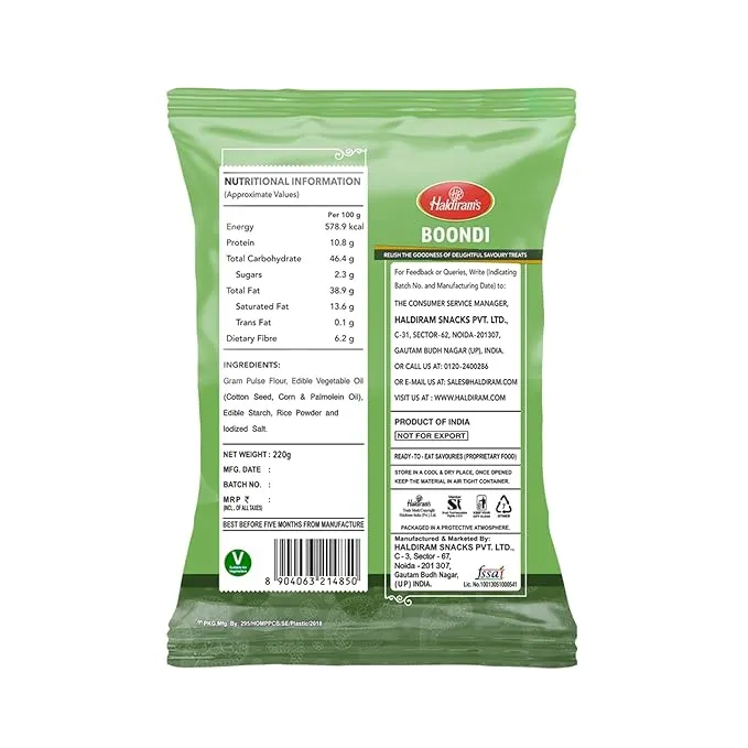 Haldiram Boondi Plain 220 g view 2