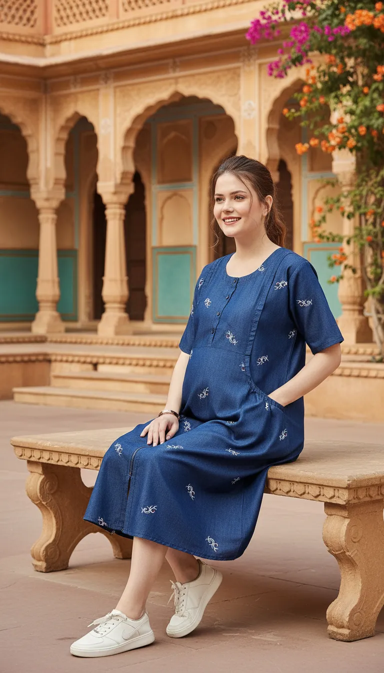 Moms n Mom Denim Maternity Dress 2608 A