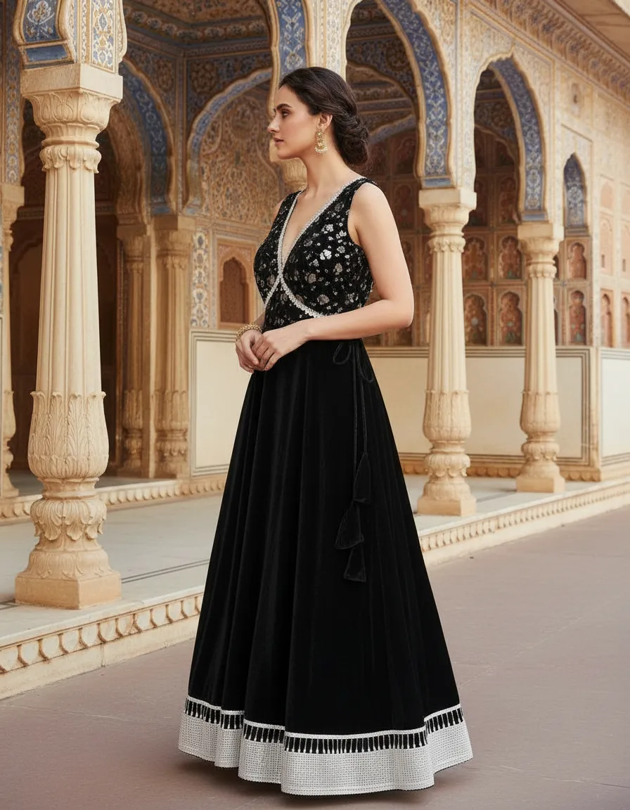 Embroidered Evening Gown view 2