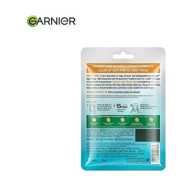 Garnier Bright Complete Clear Up Anti-Pimple Mask 23 g view 2