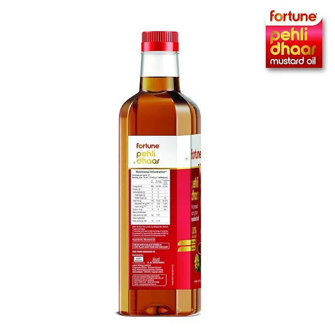Fortune Pehli Dhaar First Pressed Kachi Ghani Mustard Oil 1 L view 2