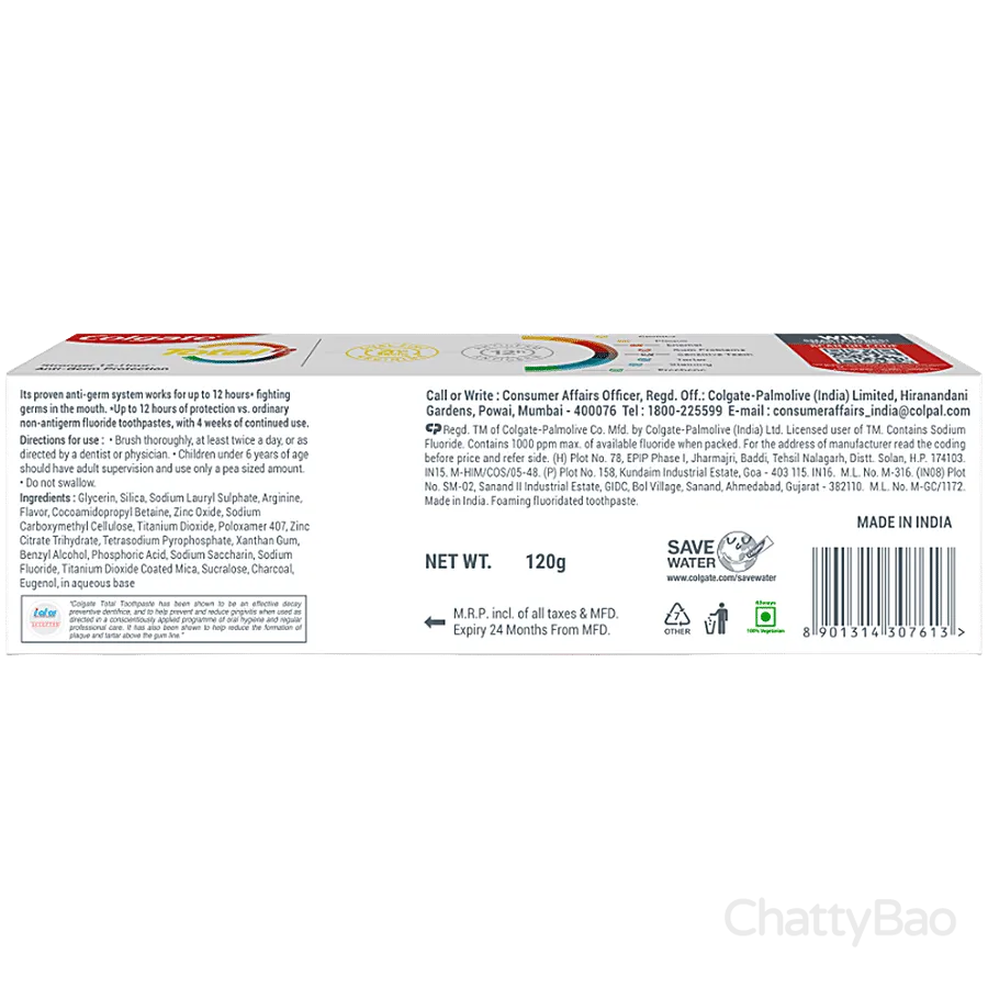 Colgate Total Charcoal Deep Clean Toothpaste 120 g view 2