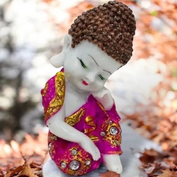 Decorative Pink Buddha Figurine view 3