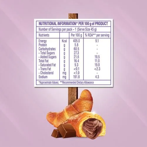 Bauli Moonfils Croissant 100% Veg - Choco Creme 45 g view 3