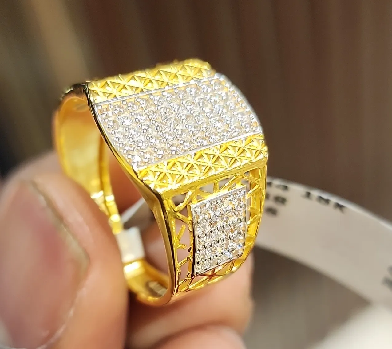 Gold and American Diamond Ring view 2