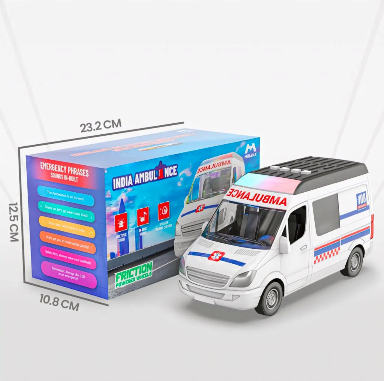 Friction-Powered Ambulance Toy view 3