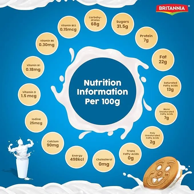 Britannia Milk Bikis Milky Sandwich Biscuit 200 g view 3