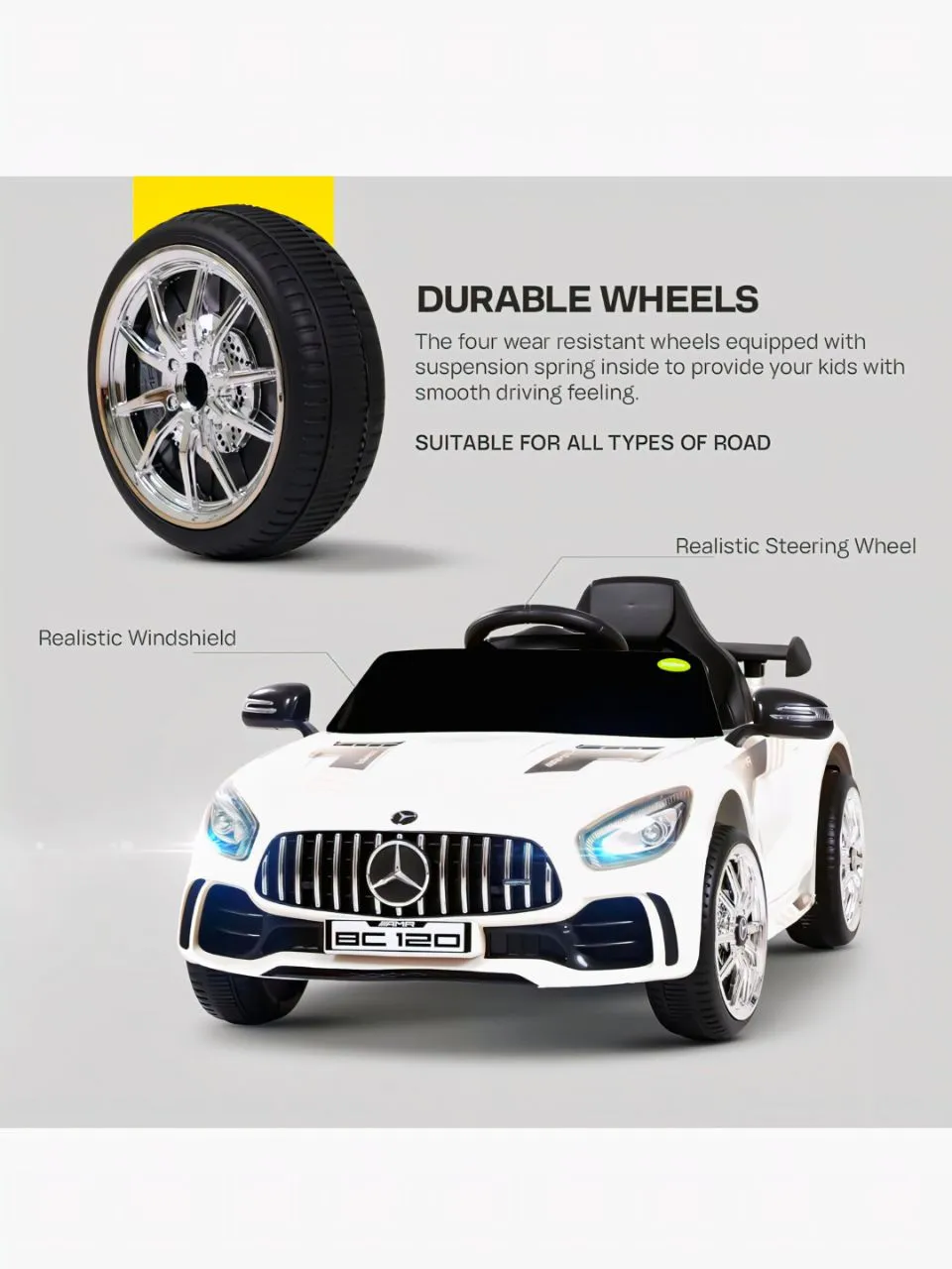Mercedes Ride-On Car Wight view 6