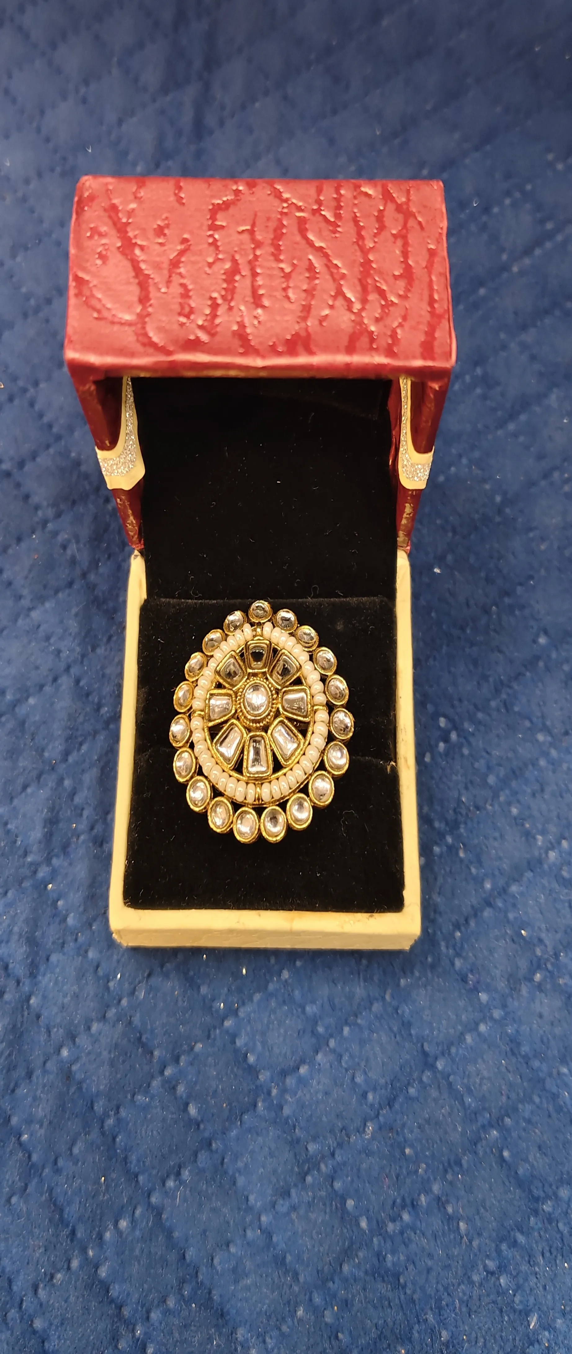 Traditional Gold-Plated Ring Kundan view 2