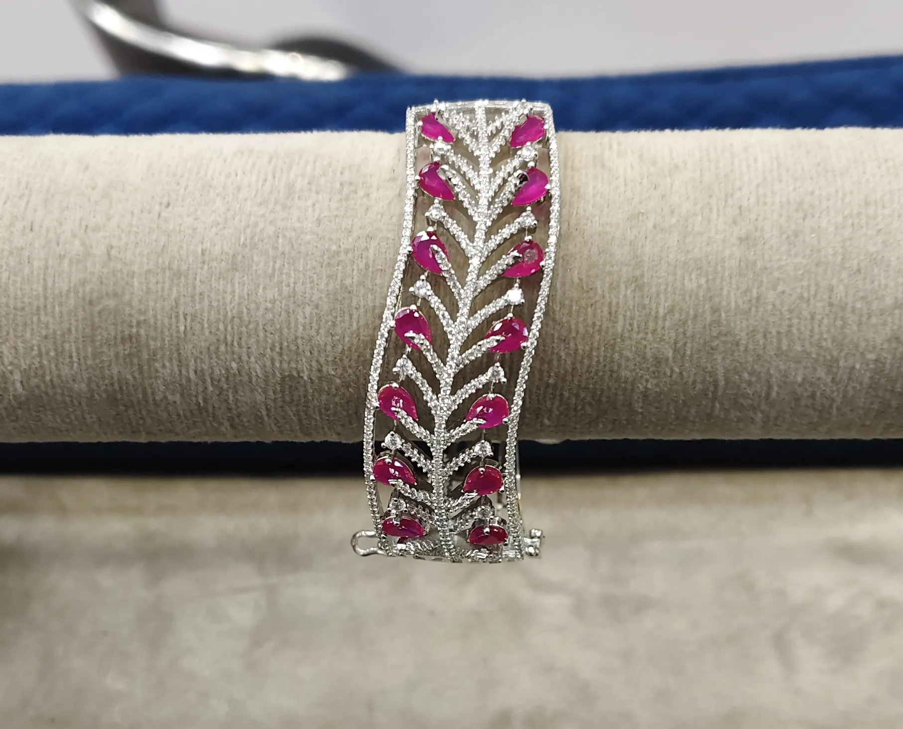 Silver and Ruby Bracelet view 2