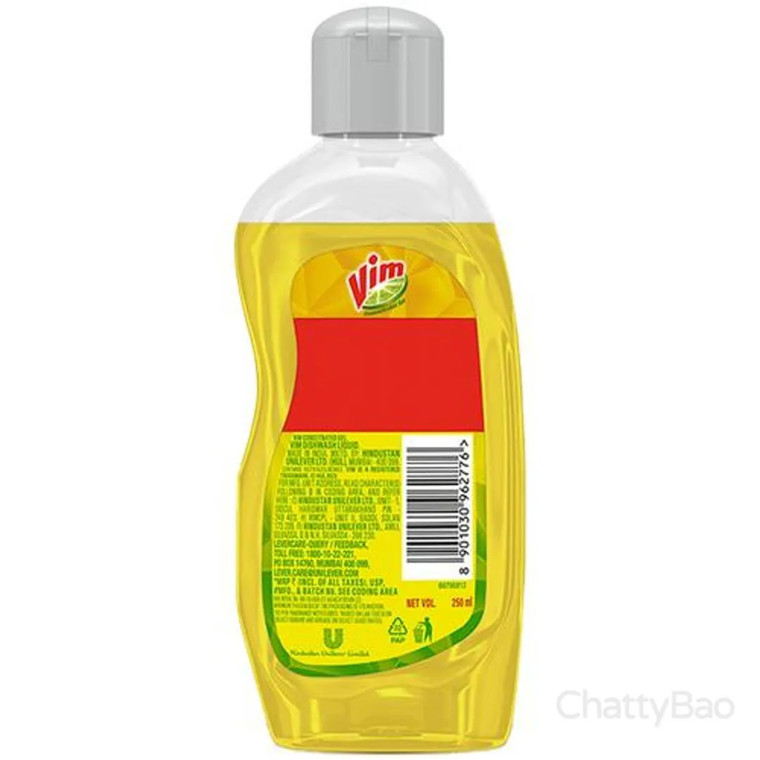 Vim Dishwash Liquid Gel - Lemon Bottle 250 ml view 2