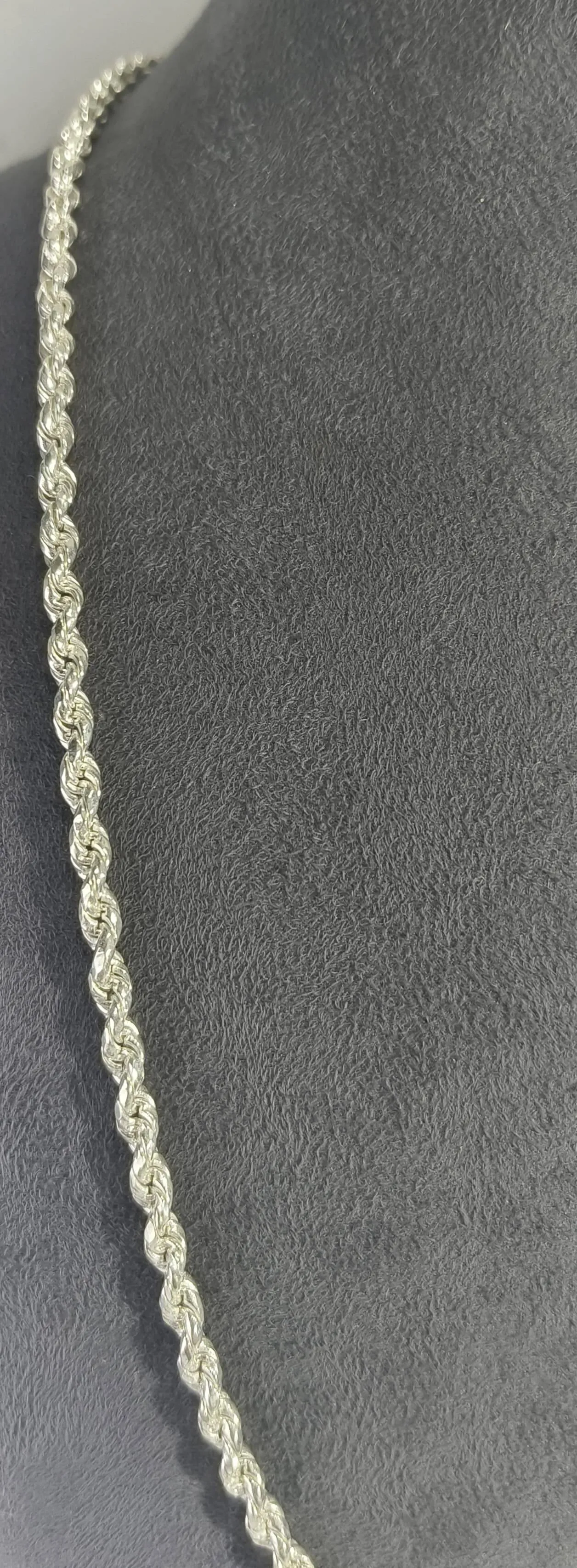 Silver Rope Chain Necklace (AVSC-18) view 2