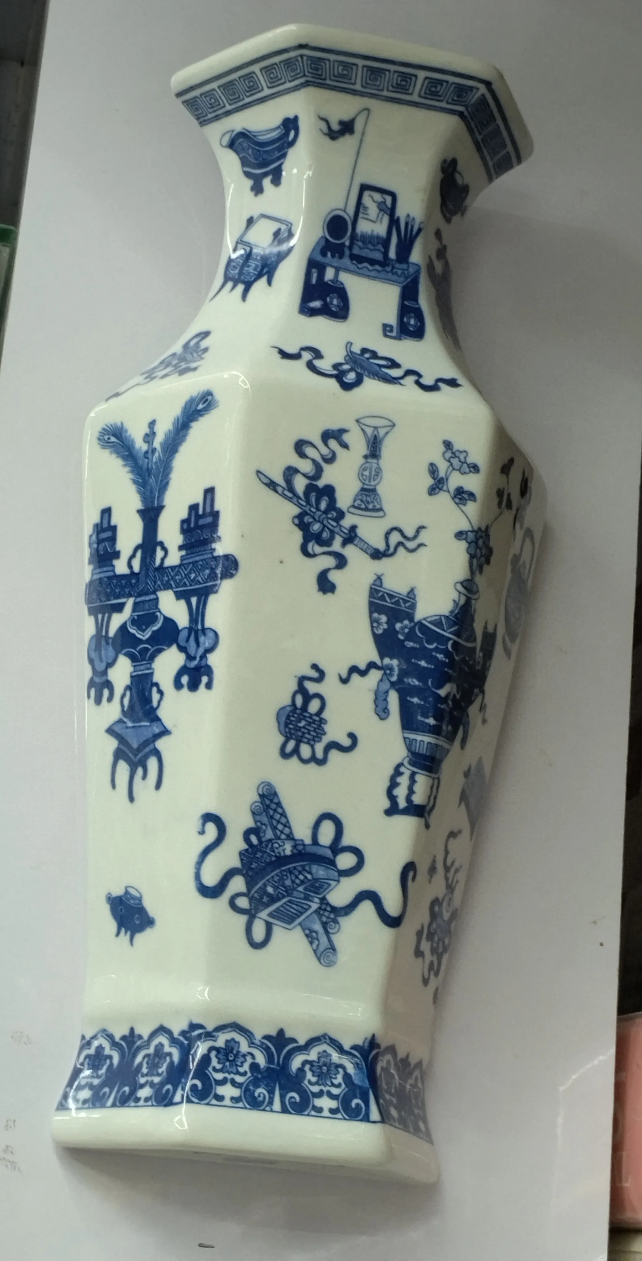 Blue and White Porcelain Wall Planter view 2