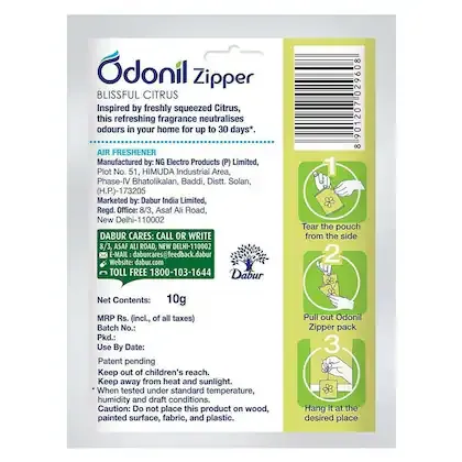 Odonil Zipper Air Freshener Blissful Citrus 10 g view 2