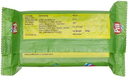Pril Dishwash Bar - Lime & Vinegar 1.2 kg (Pack of 3 x 400 g each) view 4