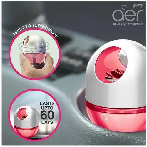 Godrej Aer Twist Gel Car Air Freshener Petal Crush Pink 45 g view 3