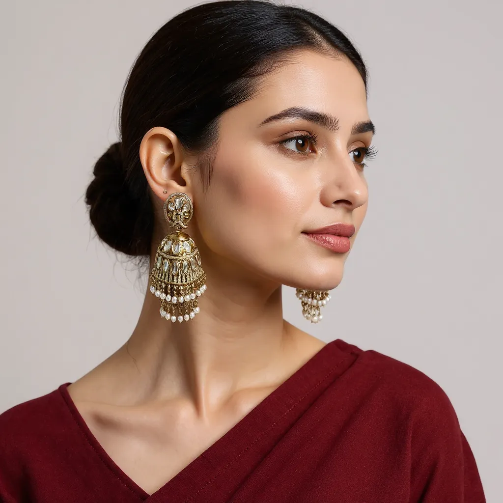 Traditional Jhumka Earrings view 2