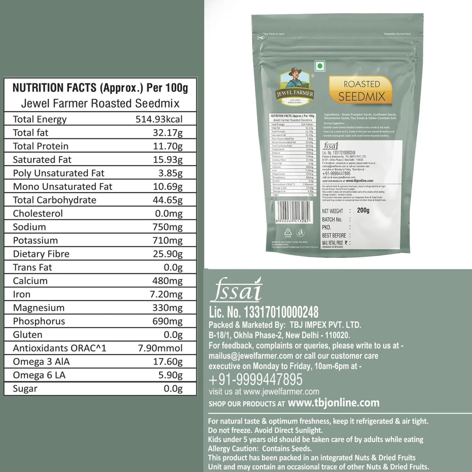 Jewel Farmer Roasted Seedmix 200 g view 4