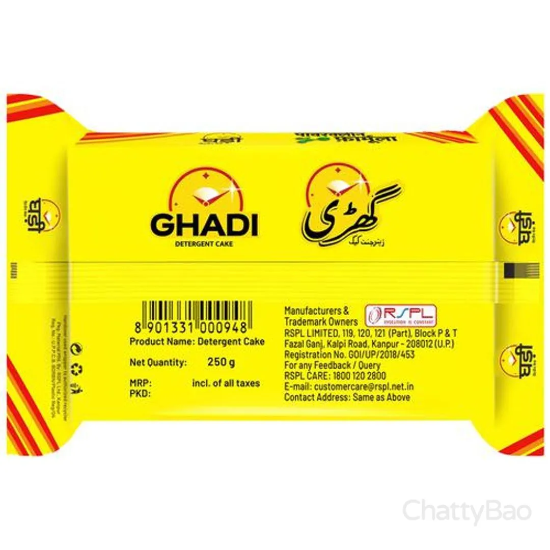 Ghadi Detergent Bar (Pack of 5 x 250 g each) view 3