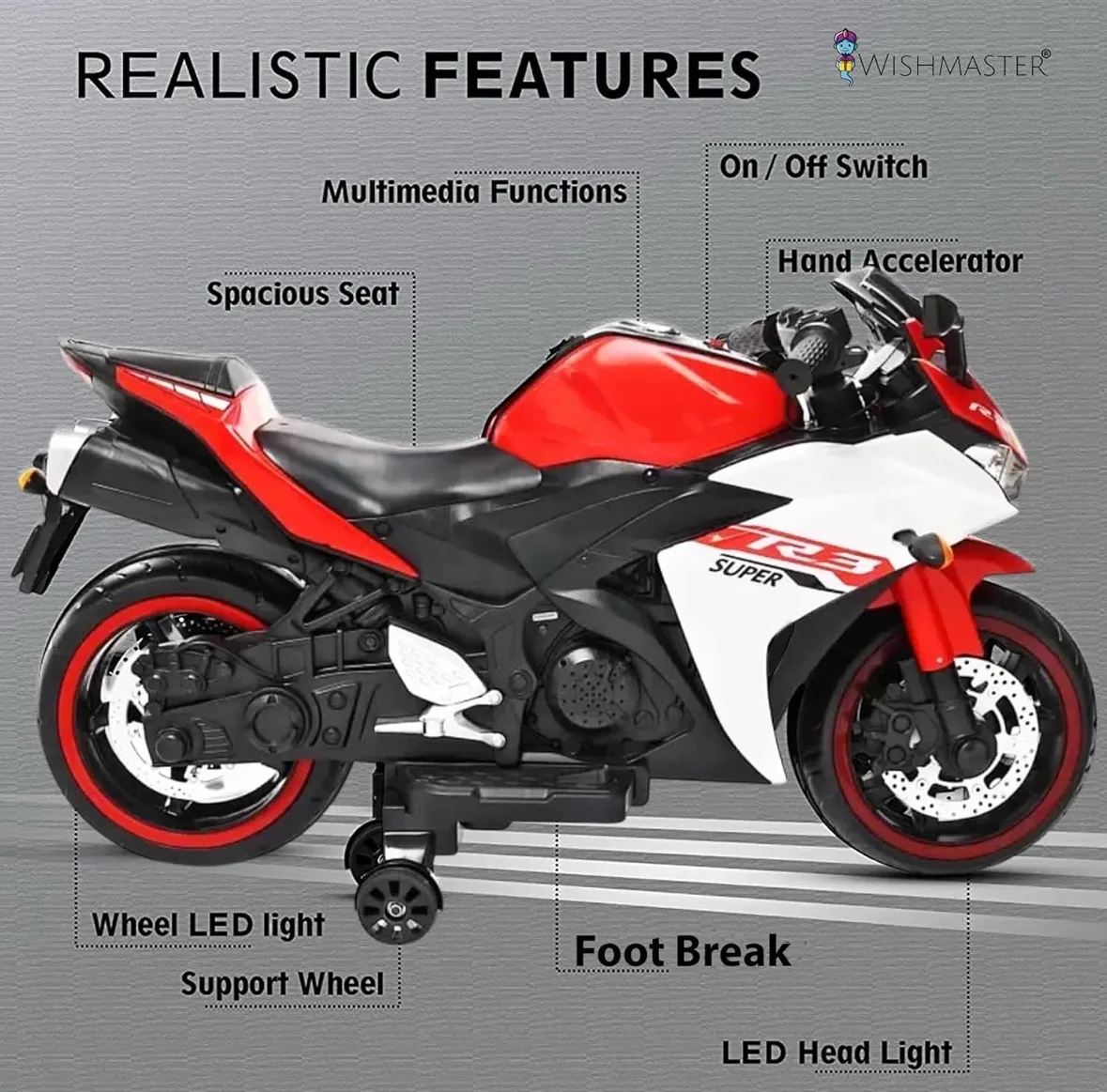R3 Super Kids Battery Bike view 3