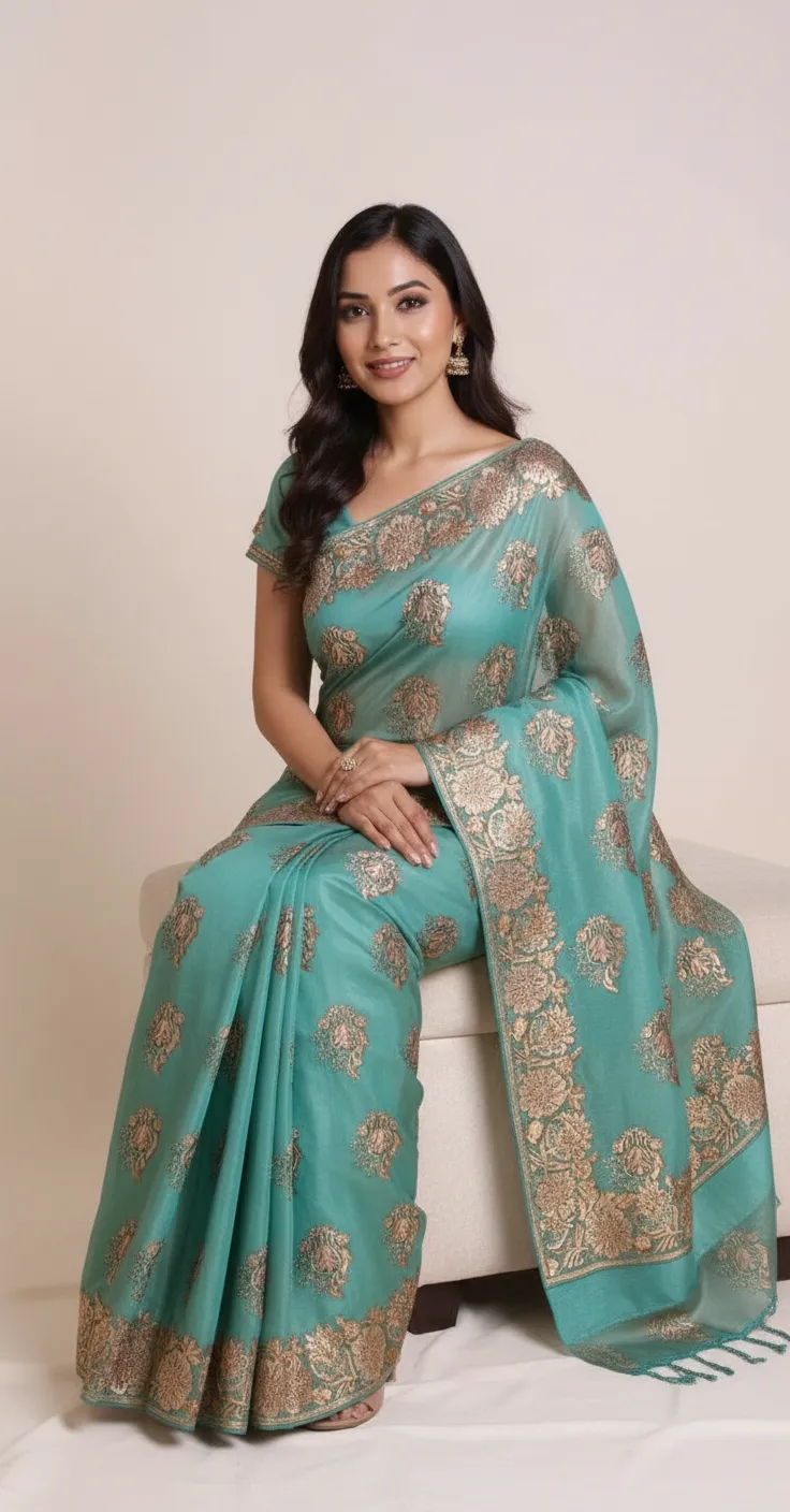 Embroidered Saree view 7