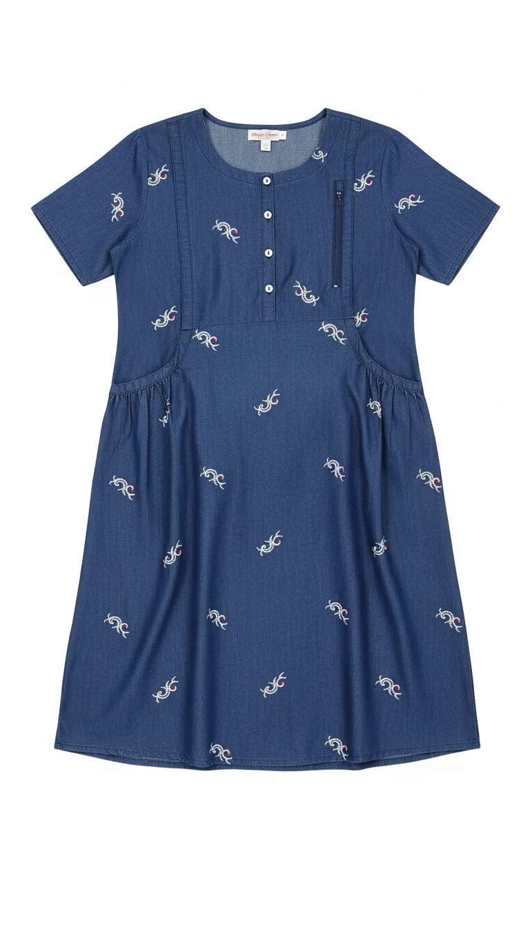 Moms n Mom Denim Maternity Dress 2608 A view 2