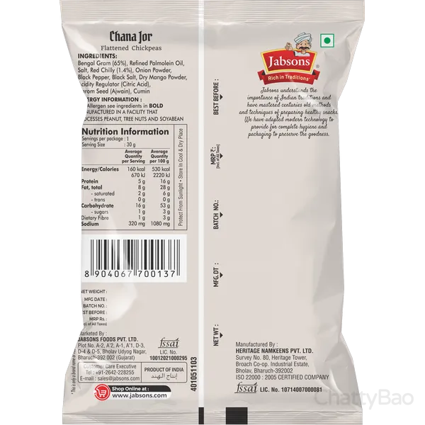 Jabsons Chana Jor Chatpata 160 g view 2