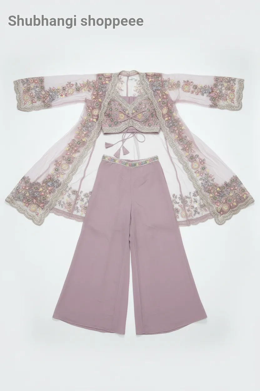Designer Embroidered Indo Western view 2