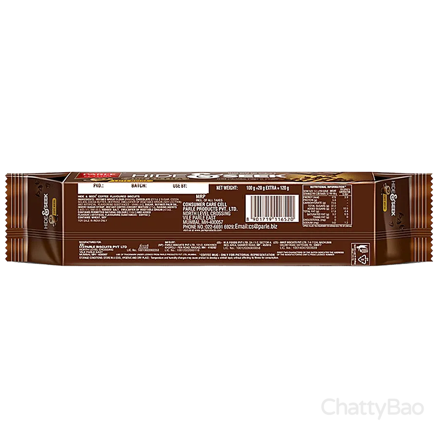 Parle Hide & Seek Caffe Mocha Cookies 120 g view 2