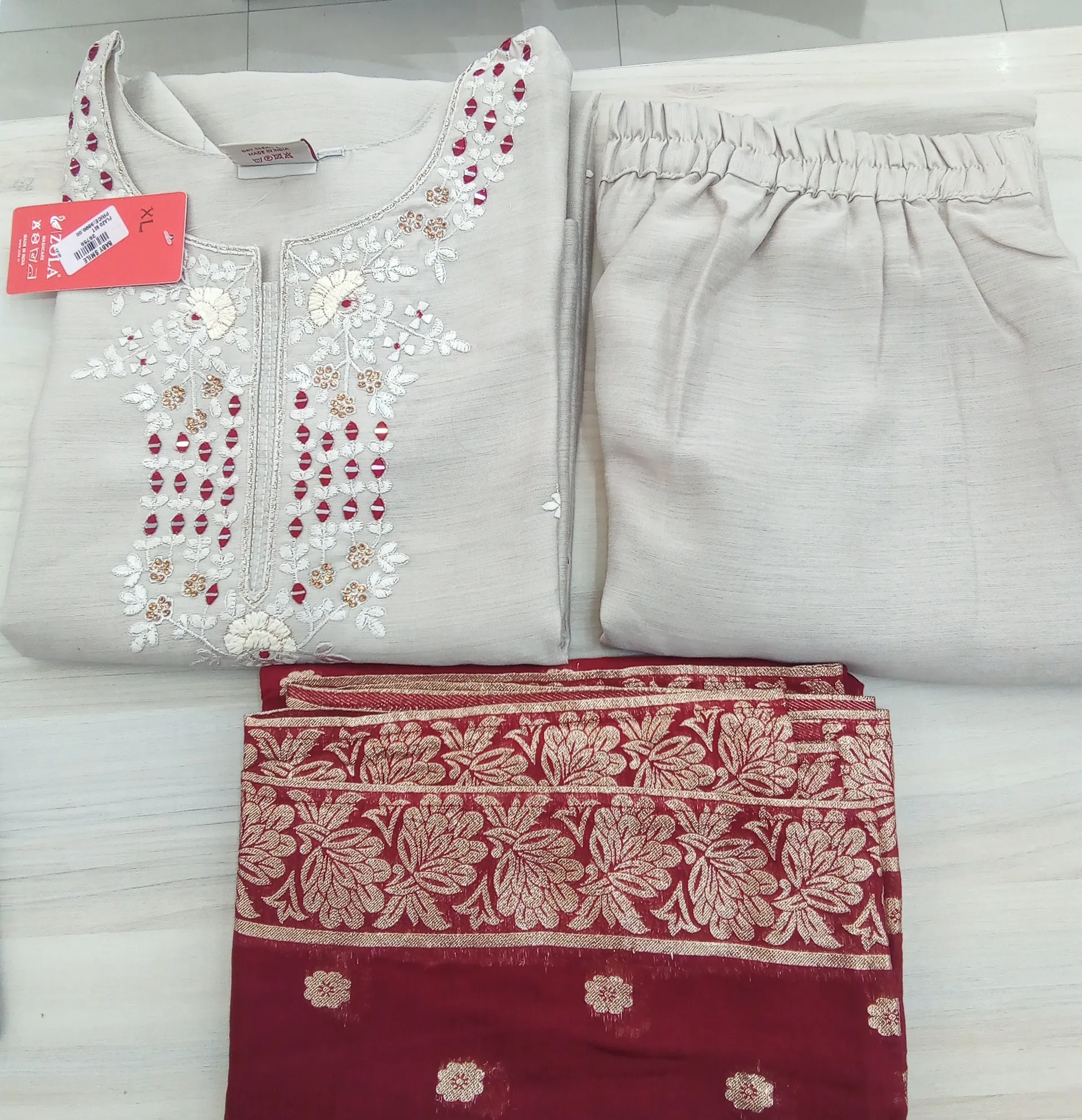 Embroidered Kurti and Palazzo Set view 3