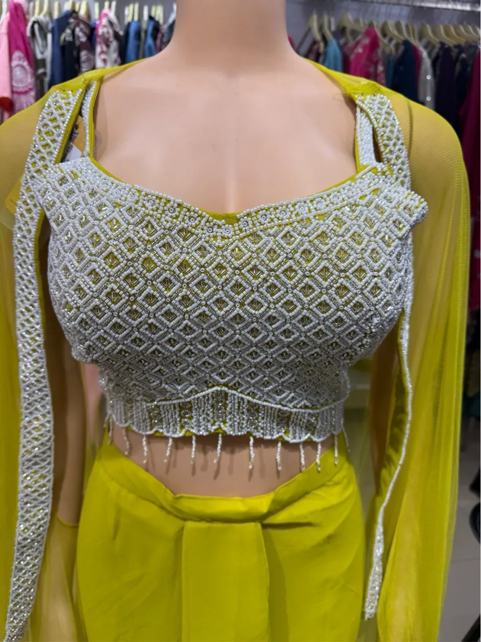 Silk Premium Indo-Western Drape Three Piece view 2