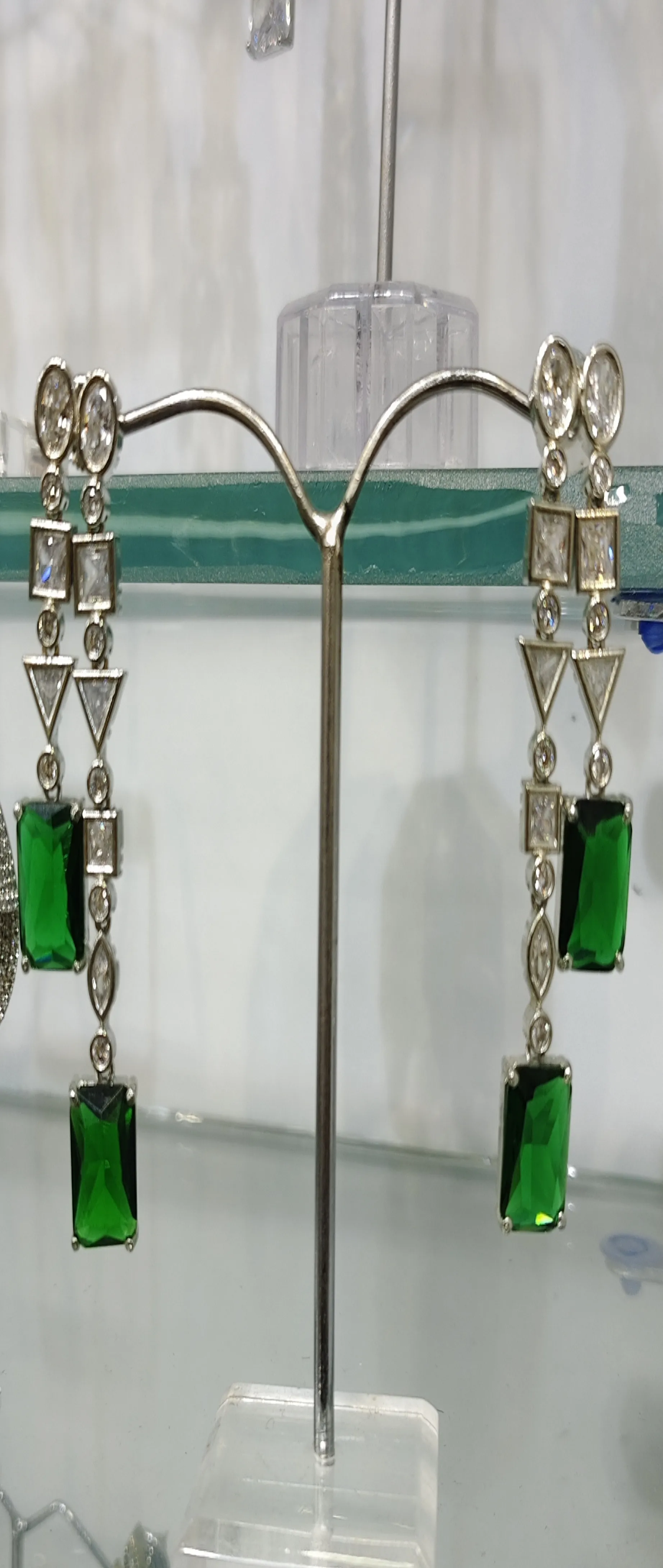 Green Gemstone Earrings view 3