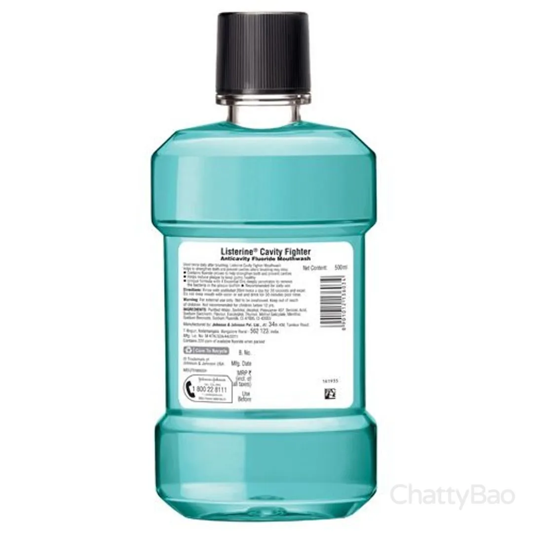 Listerine Cavity Fighter Mouthwash 500 ml view 3