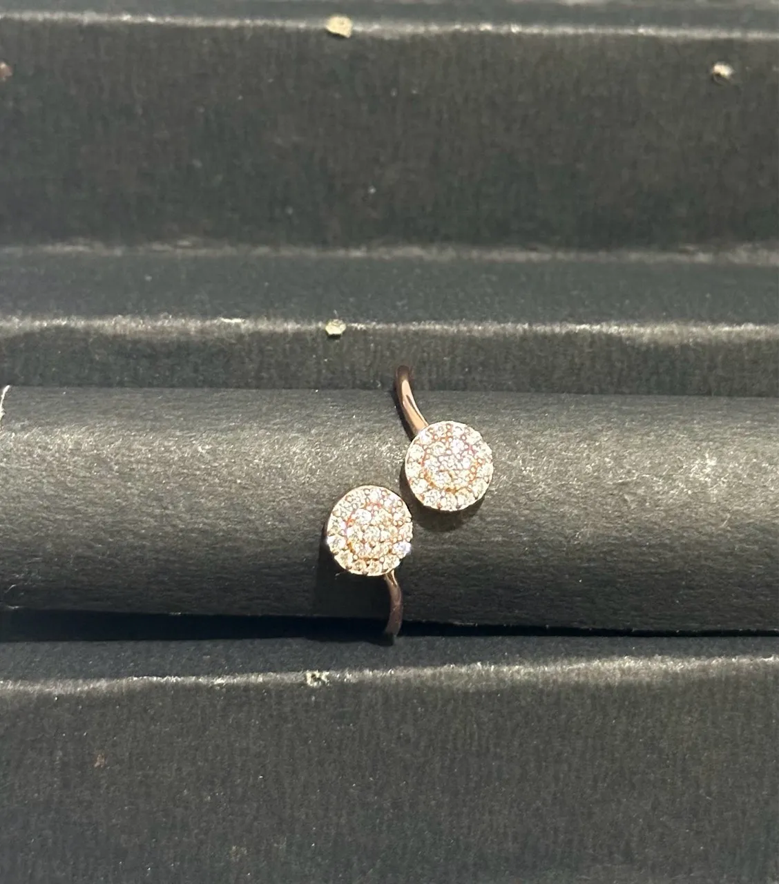 Diamond Stud Adjustable Ring view 2