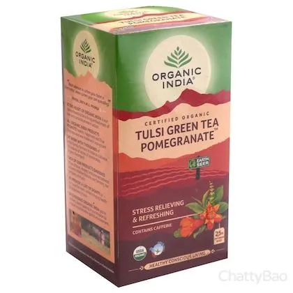 Organic India Tulsi Green Tea Bags - Pomegranate (Pack of 25) view 5