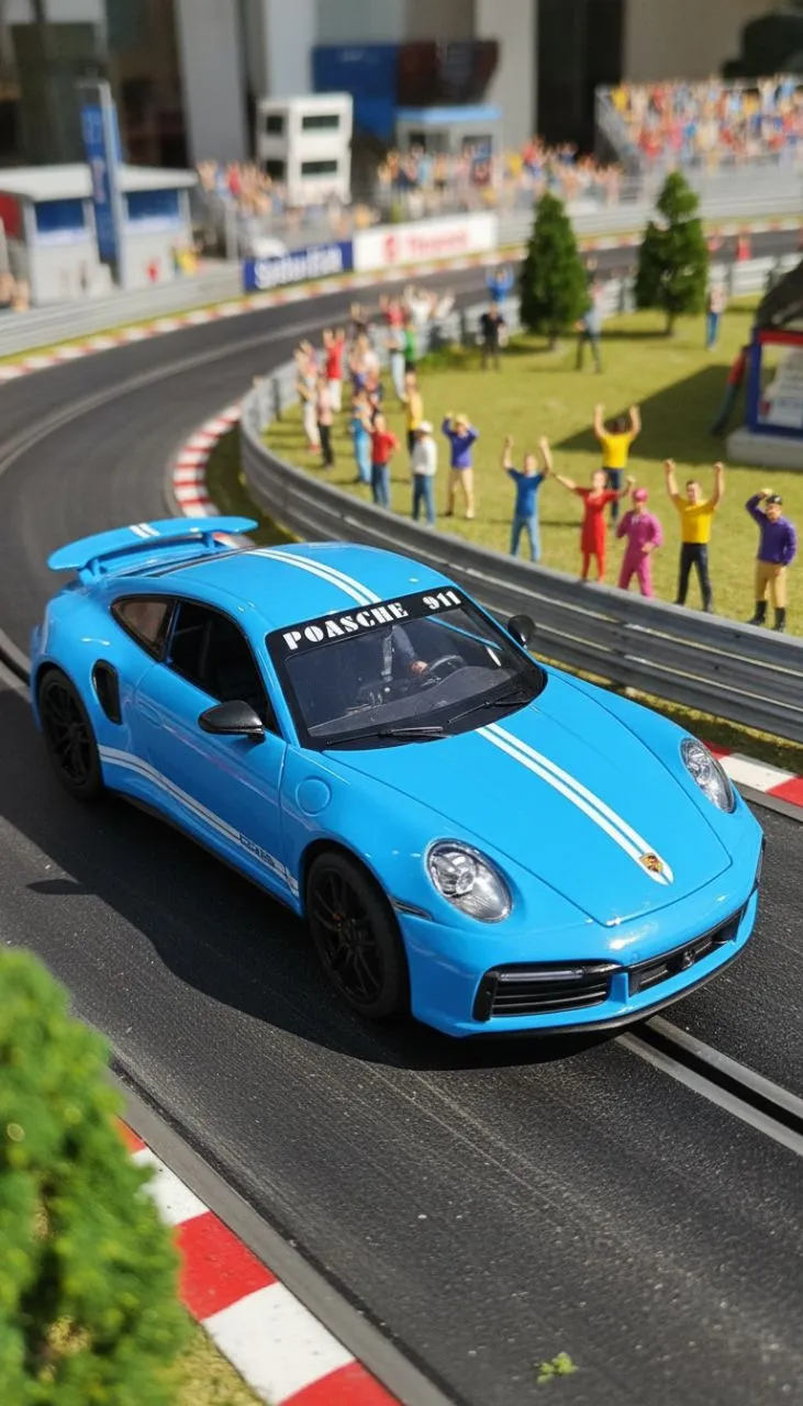 Blue Diecast Model Car Porsche 20 Scale 1:24 view 2