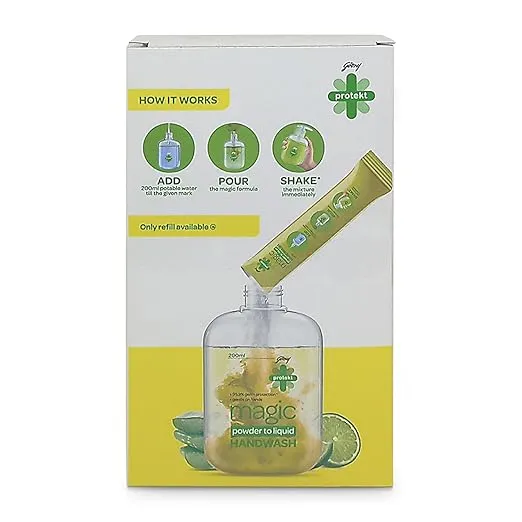 Godrej Protekt Mr.Magic Powder to Liquid Handwash - Lime & Aloe Vera 9 g view 2