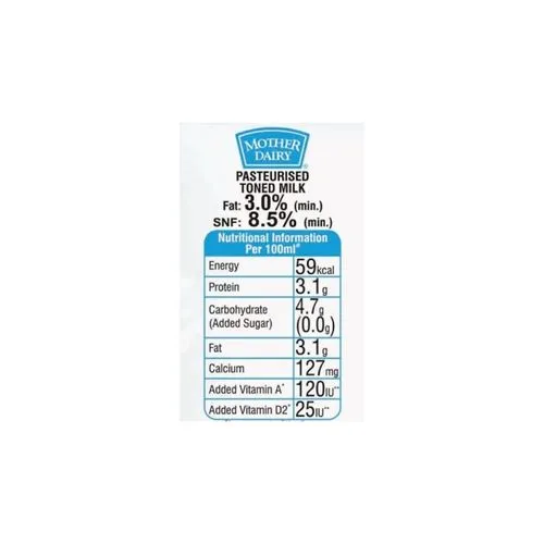 Mother Dairy Toned Milk 1 L view 2