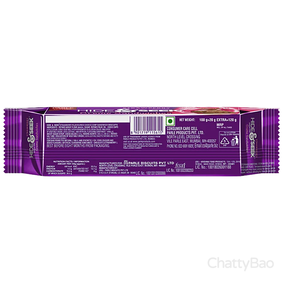 Parle Hide & Seek - Strawberry Creme 120 g view 2