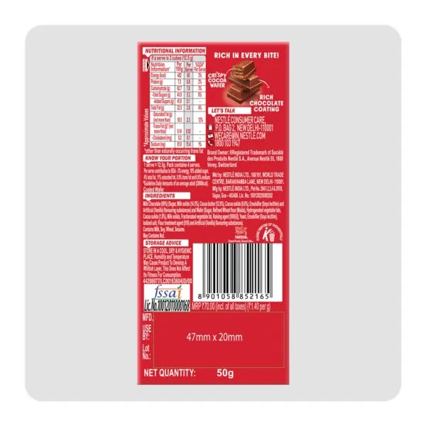 Nestle Kitkat Rich Chocolate Coated Wafer 50 g view 2