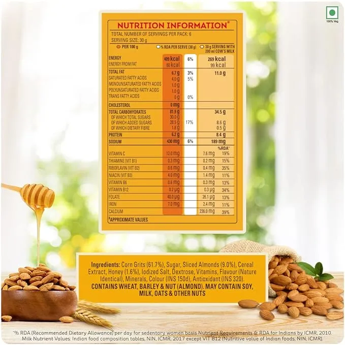 Kelloggs Corn Flakes - Real Almond & Honey 168 g view 2