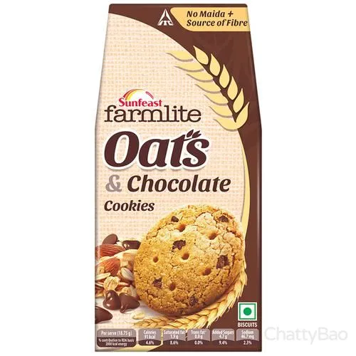 Sunfeast Farmlite - Oats & Chocolate Biscuits 150 g view 2