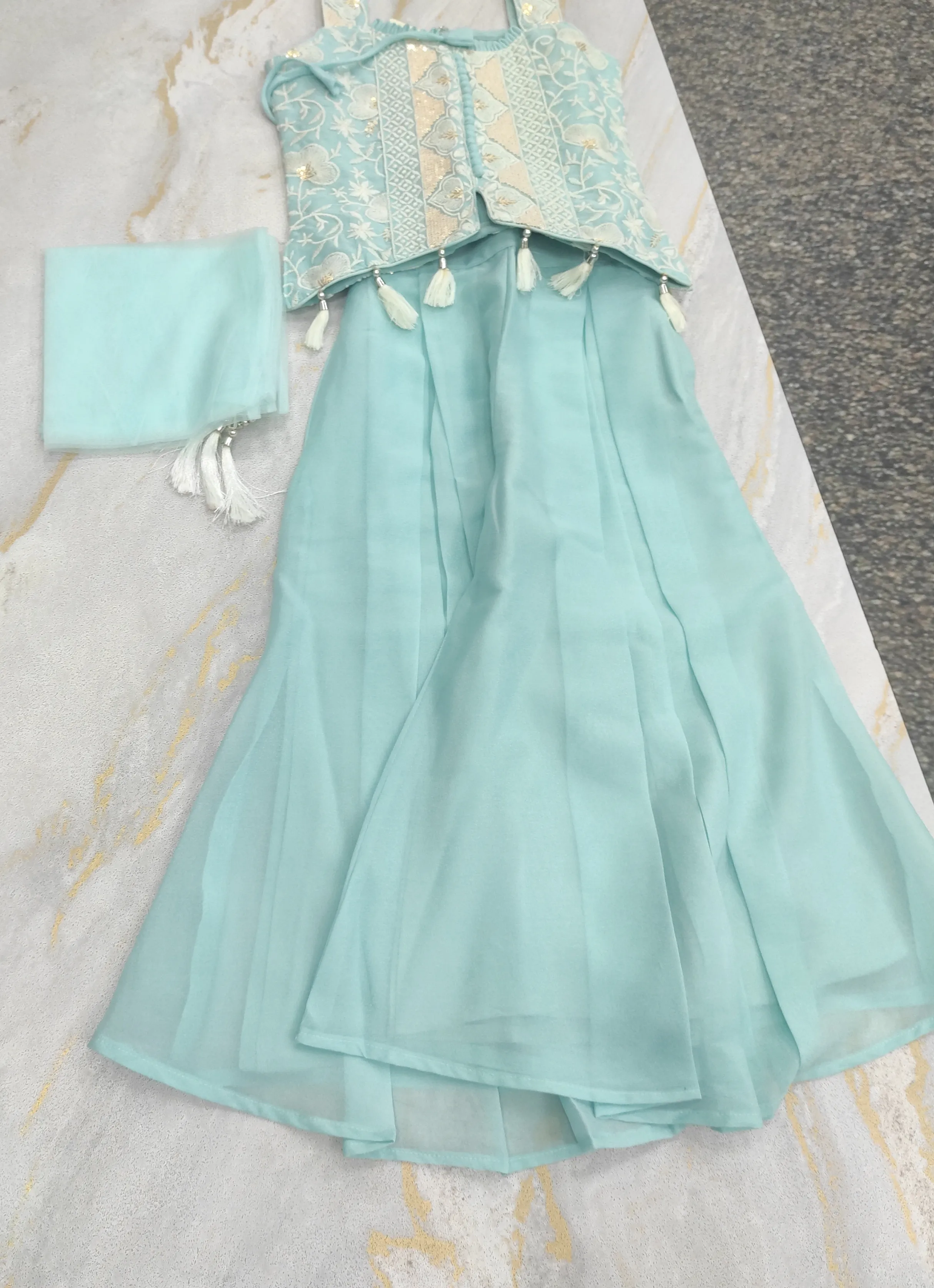 Elegant Embroidered Girls Dress view 2